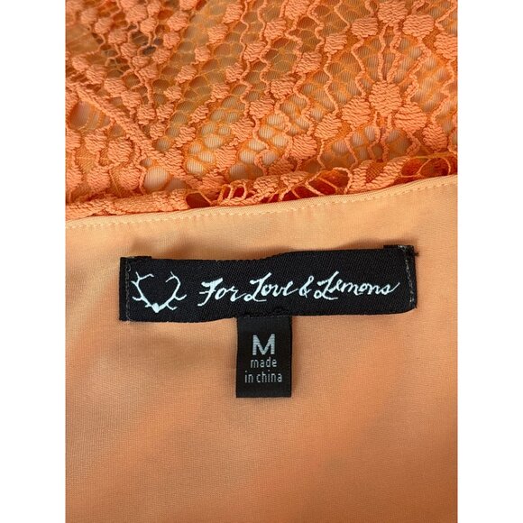 For Love and‎ Lemons Skirt Size Medium Melon Lace Overlay Lined Stretch - Picture 8 of 9